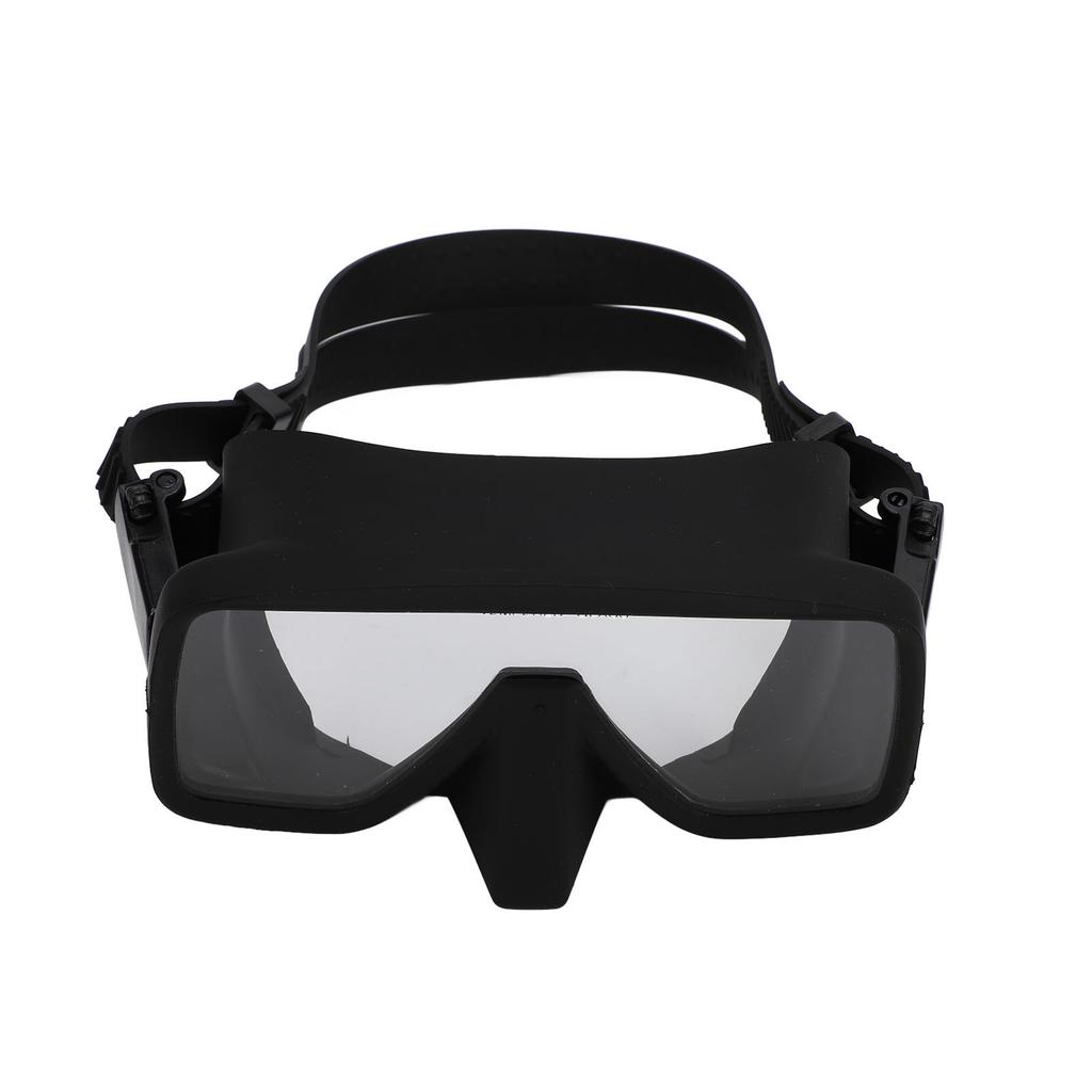 Diving Goggles Black Silicone Tempered Glass ABS HD Leak Proof Powerful Sealing Shatterproof Snorkeling Goggles for