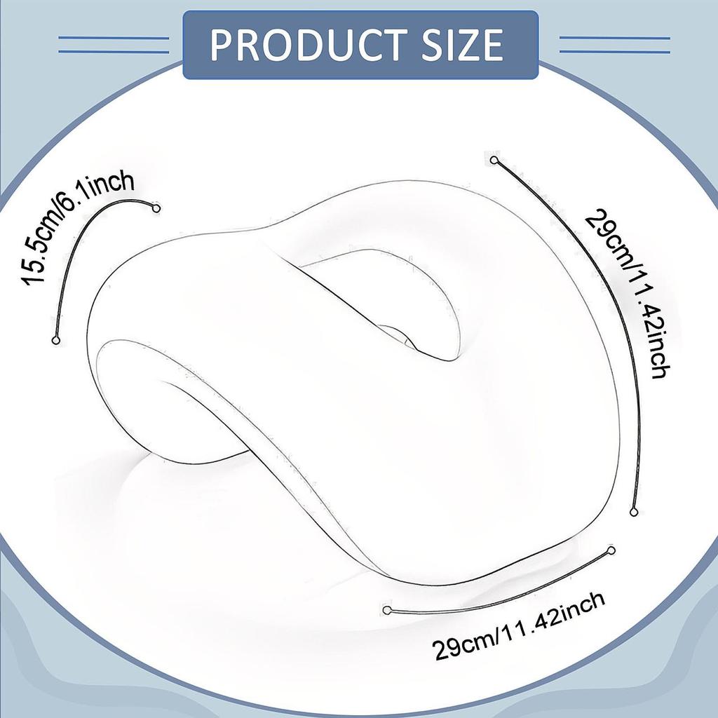 Face Down Pillow Nap Donut Pillow Memory Foam Compact for Ladies Teenagers Ergonomic Soft Breathable Support Headrest for Car