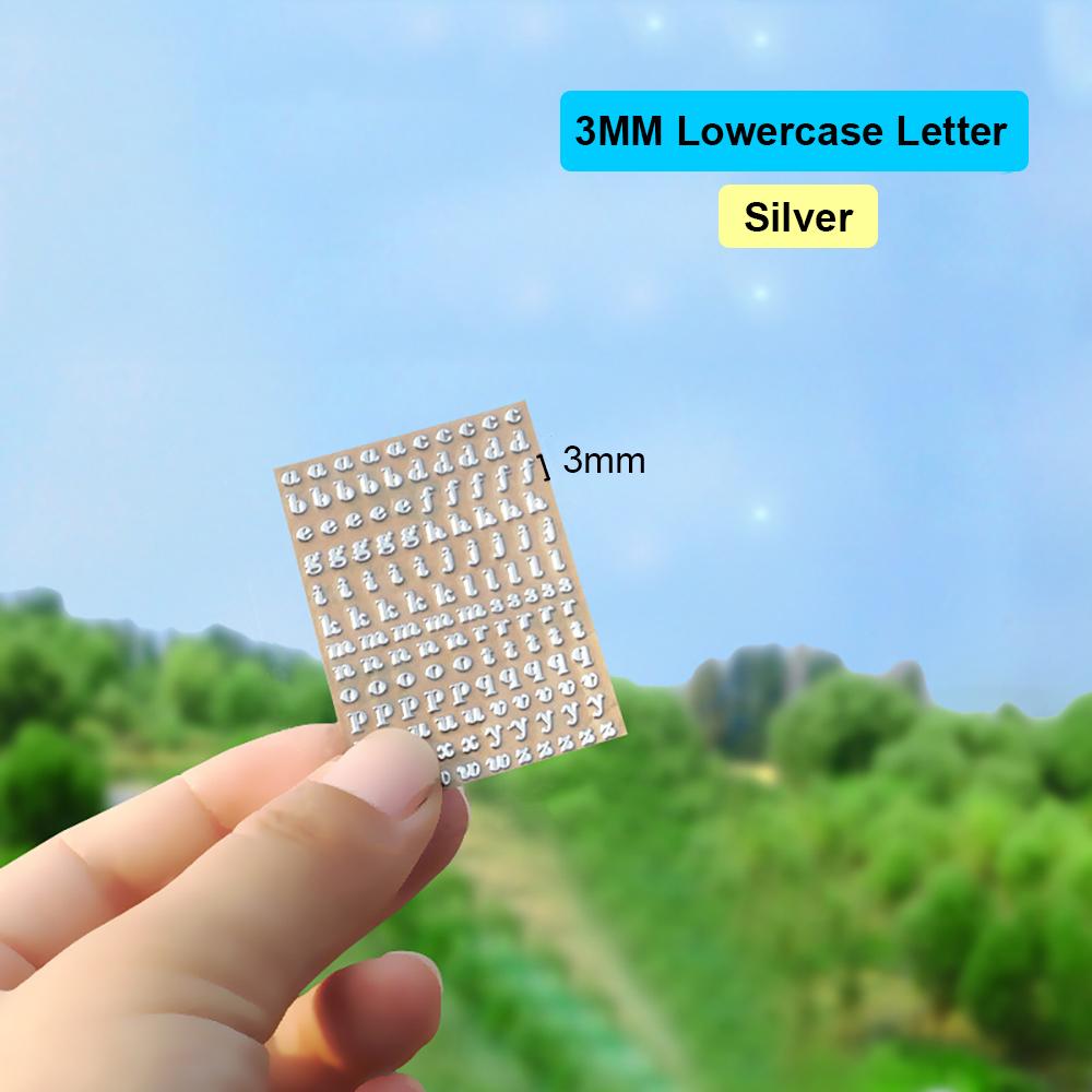 Silicone world 2-9mm Alphabet Letters Numbers Decor Stickers Gold Silver Epoxy Resin Filler For DIY Silicone Molds Craft Making