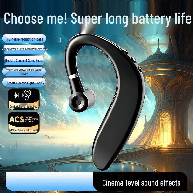 Wireless Over-Ear Bluetooth Earbuds S109 - Long Battery Life, Noise Cancelling, High-Quality Sound for Sports and Running.