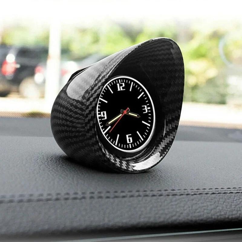 Car Dashboard Clock Mini Auto Interior Watch Luminous Backlight Console Ornament Electronic High Precision Car Styling Accessory