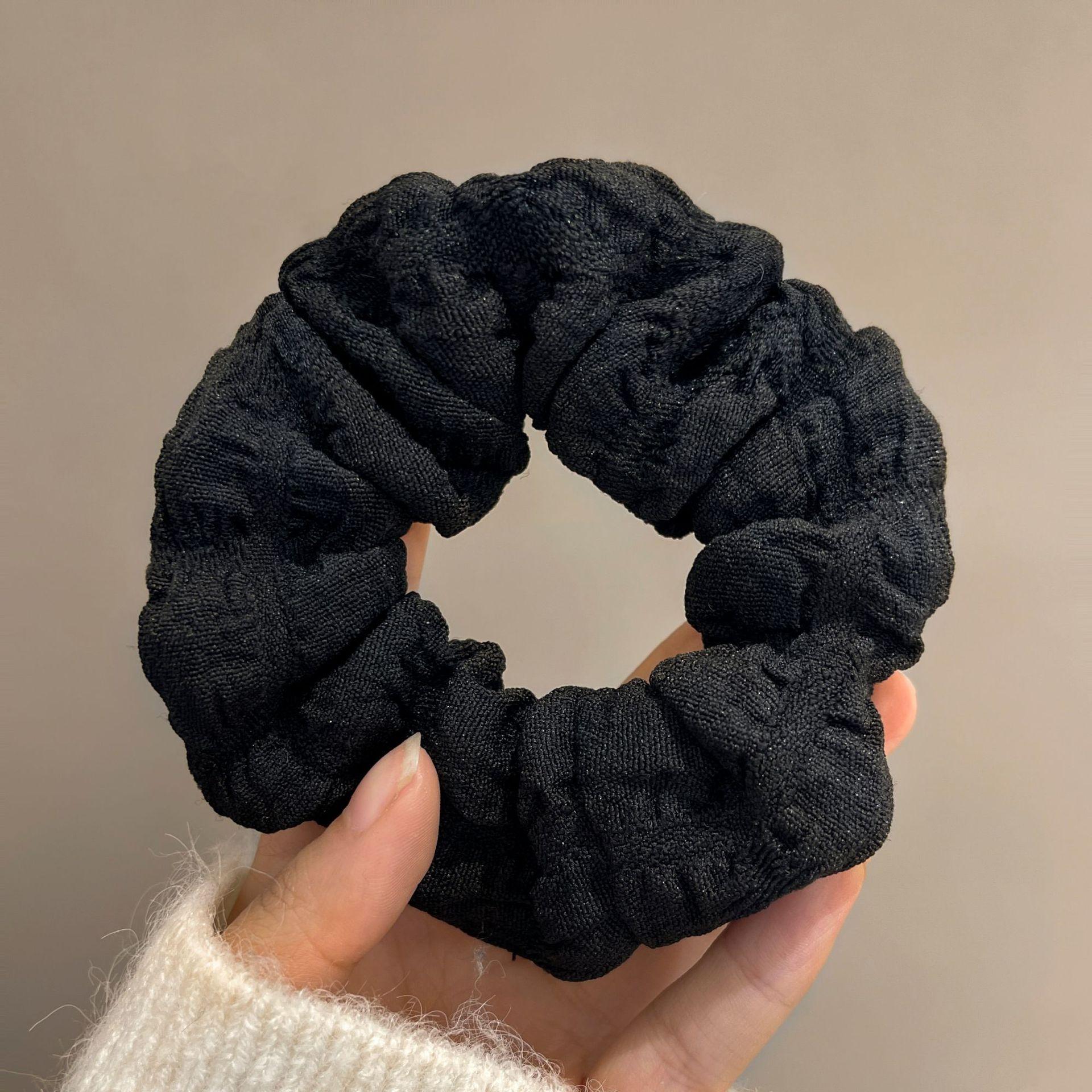 

In a Pack, New Korean Style Puff Large Intestine Hair Ring, Simple Retro Pleated Head Flower Headband, Ball Head Rubber Band Hair Ring