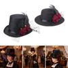Top Hat Costume Artificial Rose Flower Feather for Carnival