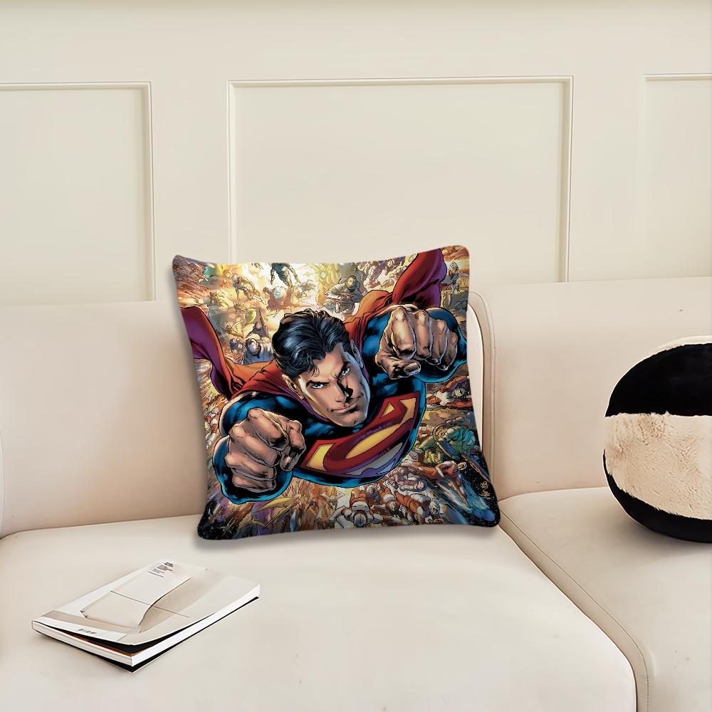 Superhero S-Superman Comics Cushion Cover Living Room Headboard Office Cushion Bedroom Cushion Sofa Nap Time Pillow Case