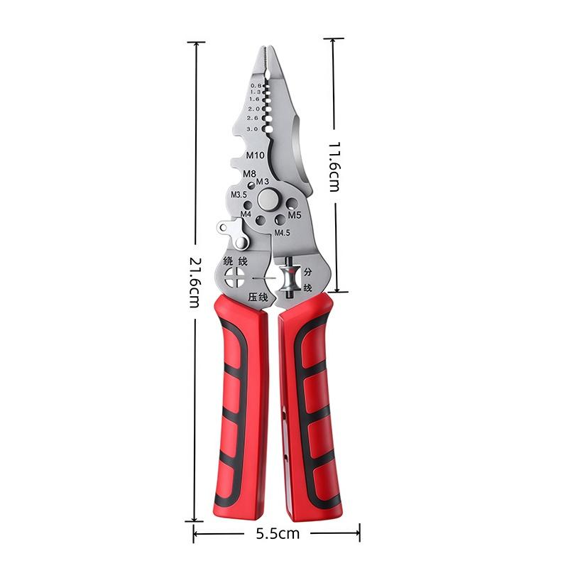 Inductive Wire Stripping Pliers Non-Slip Handle Industrial Grade Cutting Crimping Tool for Factory Electrical Assembly
