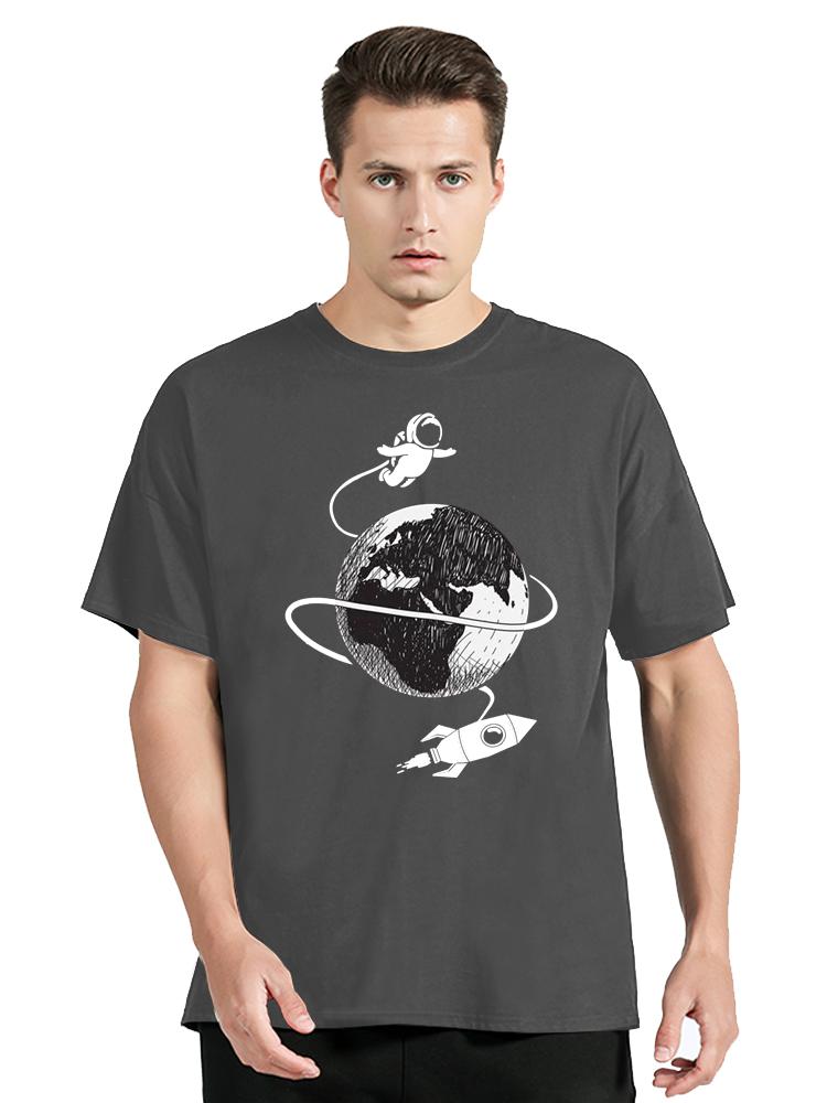 Astronaut Spaceship Lunar Surface Print Tshirt Fashion Summer Unisexs Clothes Oversized Tshirt Hip Hop Tshirt Casual Oneck Tees