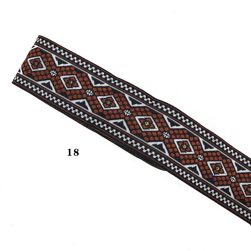 Cinta de Pasamanería Bordada Jacquard de Encaje Étnico para Adorno de Borde de Cuello de Vestimenta de Ropa Nacional Tradicional de Bricolaje de 5 cm