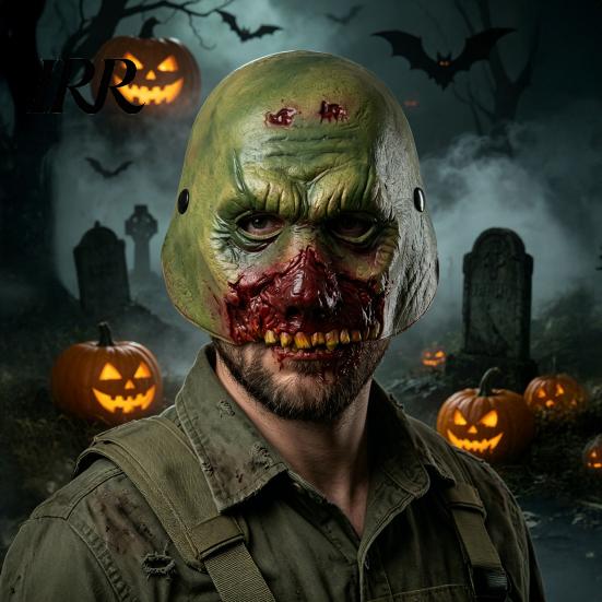 Horror Rotting Face Mask Halloween Zombie Mask, with Realistic Texture Design, Breathable Detailed Wound PU Foam Cosplay for Parties And Props