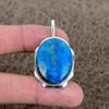 Neon Blue Apatite Gemstone 925 Sterling Silver Jewelry Pendant 1.85" KKG-388