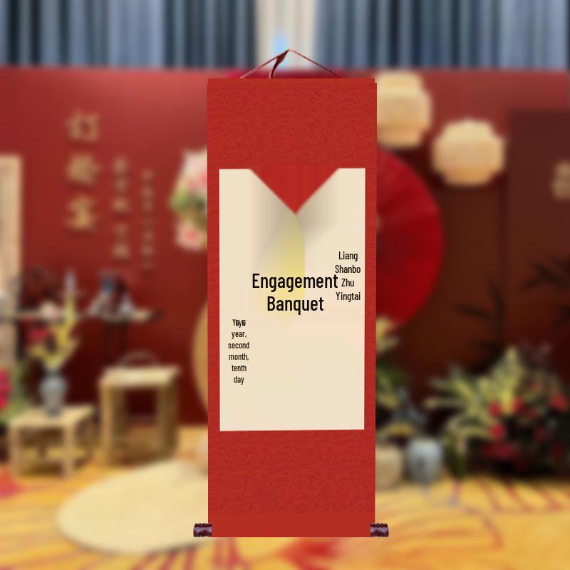 Customized Chinese-Inspired Wedding & Engagement Certificates: Ancient Style, Handwritten-Effect, Scroll-Design Decorations