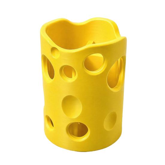 Portapenne a Forma di Formaggio Stampato 3D DYS, Organizer da Scrivania ad Alta Capacità con Bordi Lisci e Divisori Rimovibili, Scatola Portaoggetti per Cancelleria per Penne