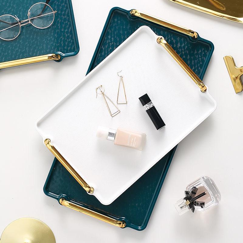 Modernes Serviertablett mit Griffen, Essenstablett, Desserttabletts, Premium-Partytabletts, Servierplatten, Tablett-Organizer für Ottomane, Couchtisch, Arbeitsplatte