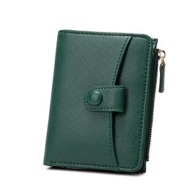 Short Wallet Women's New Model, Cross Pattern Zipper Buckle Women's Wallet, Multi-card Small Wallet