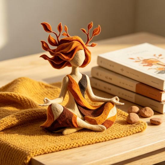 Abstract Yoga Girl Figurine Resin Meditating Lady Statue for Spa Yoga Room Home Desk Shelf Decor Gifts for Women