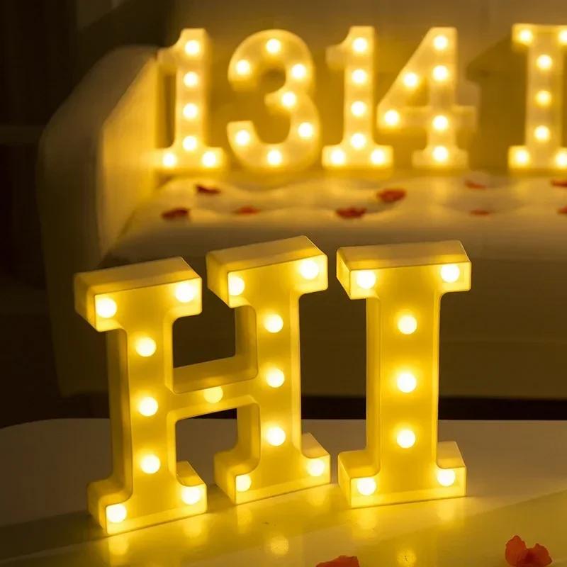 Wedding Decorative Name Number letters LED Lights Luminous Number Lamp Party Baby Bedroom Decoration Home Night Light