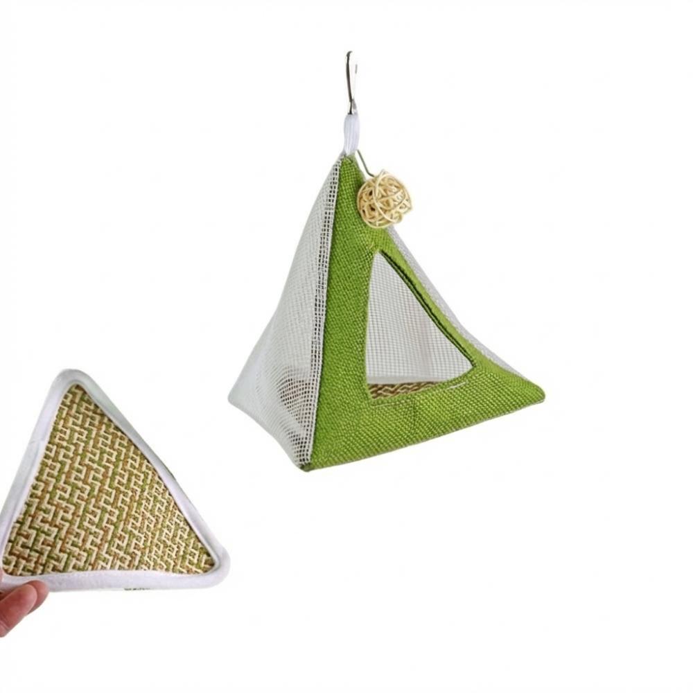 Breathable Net Summer Cooling Nest Triangular Bird Hammock Bird Hanging Tent  Hiding House