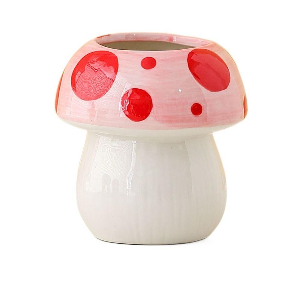 Cartoon Mushroom Pencil Holder Girly Pen Container Pot Stationery Brush Storage Bucket  Girl