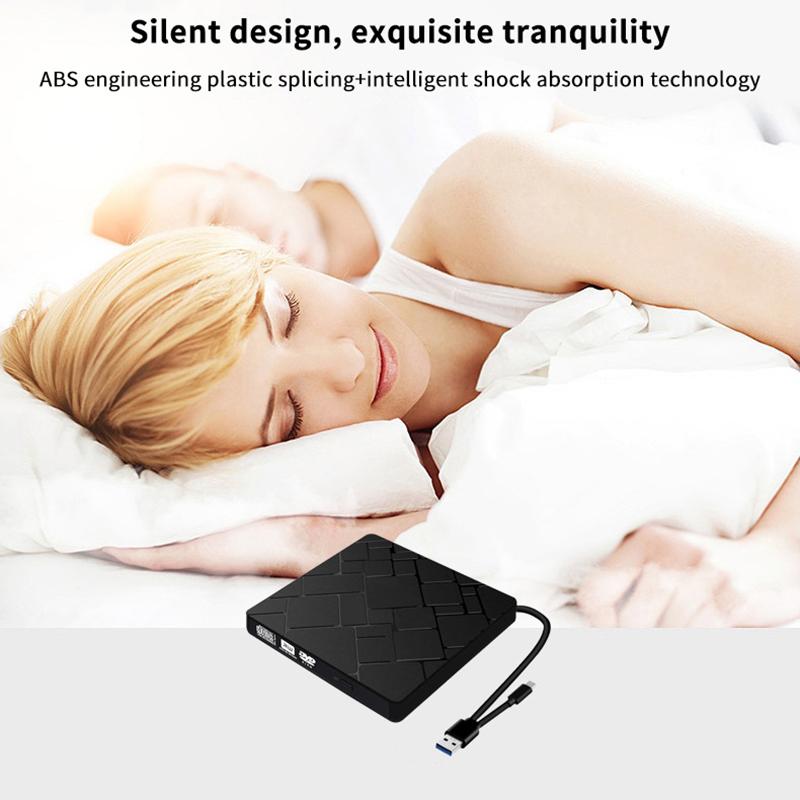 Typec+USB 3.0 Externes Blu-Ray-Laufwerk CD24X High-Speed-Laufwerk Werkzeuge Und Brennschreiber-Adapter DVD CD Extern Multifunktion A3Y9