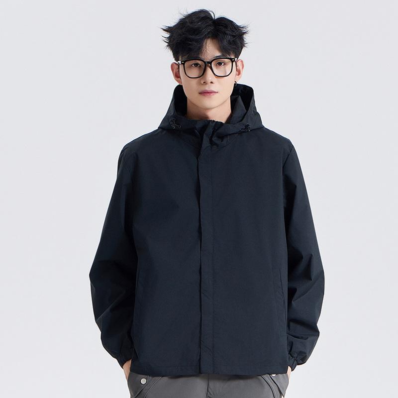 

Водонепроницаемая альпинистская куртка Повседневная спортивная парная мужская и женская в одном стиле Однотонная ветрозащитная 3XL чёрный