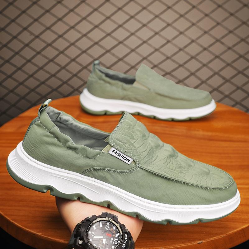 Old Beijing cloth shoes men's and men's new summer breathable men's canvas shoes lightweight one-pedal trendy shoes ice silk shoes
