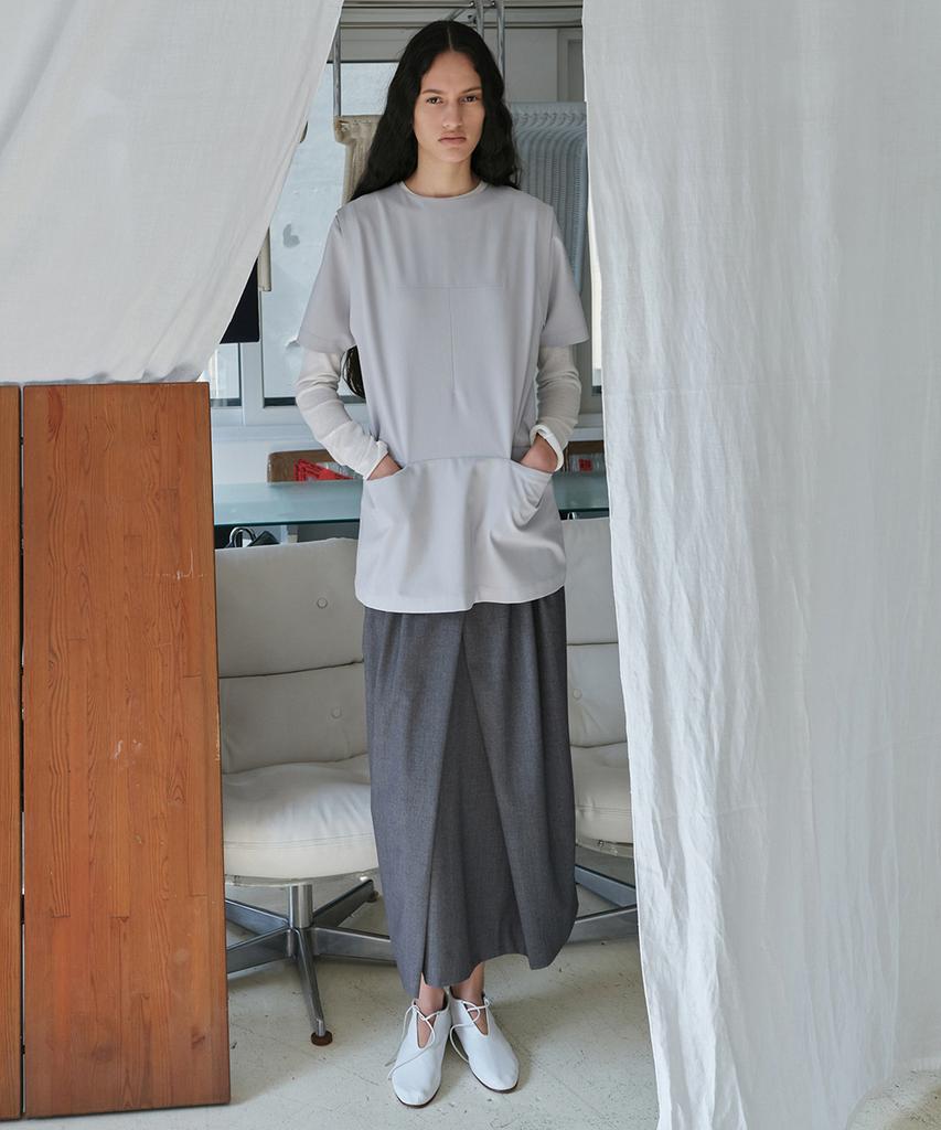 Aubeuawo Bud Wrap Skirt (Grey)