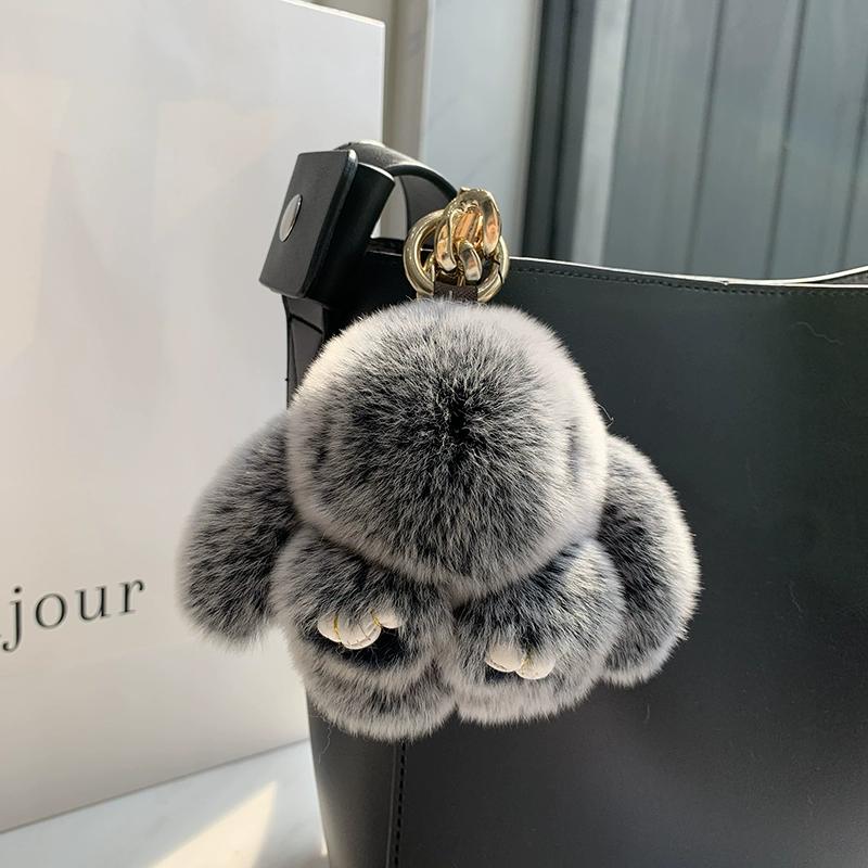 

Кулон из меха кролика рекс, милый мертвый кулон в виде кролика, подвеска для сумки, брелок для автомобиля