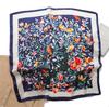 Luxury Square Silk Scarf for Women Silk Feeling Shawl Satin Hijab Fashion Wraps Hair Bands Ribbon Headband Bandana 70x70cm
