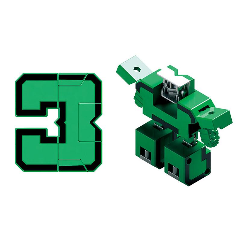 1-10 Digital Transforming Robot Puzzle Children S Digital Toys Digital Transforming Robot Assembly Set Boy S Birthday Gift A3