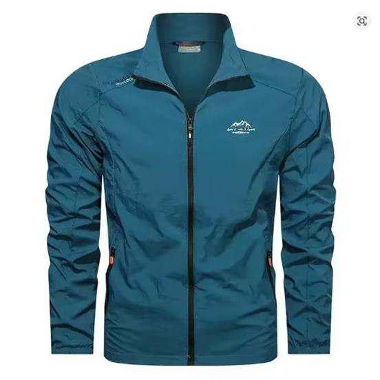 Herren Sommer Windjacke Reißverschlusstaschen UV Sonnenschutz Jacken Atmungsaktiv Ultraleicht Arbeitskleidung Outdoor Skin Dünne Mäntel Camp M gray