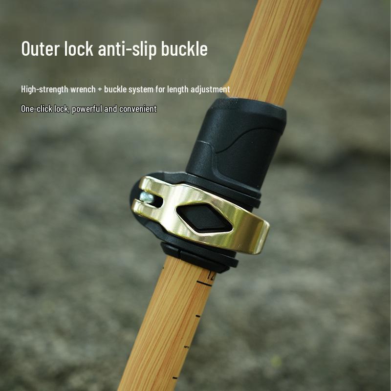 KedeNuo Ultra-Light Folding Carbon Fiber Bamboo Grain Trekking Poles