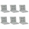 Low Back Chair Cushions 6 Pcs Light Grey Melange 100 X 50 X 7 Cm Fabric