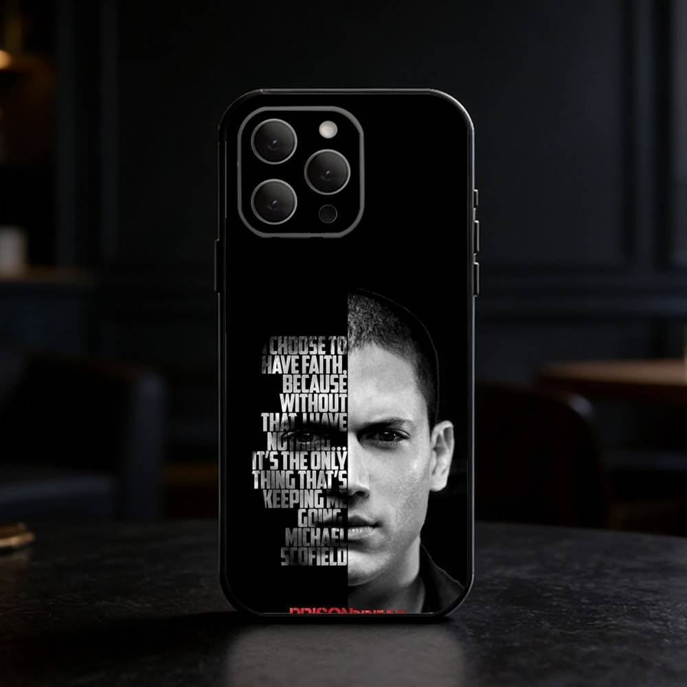 P-Prison Break Phone Case Silicone black Soft For IPhone 17,16,15,14,13,12,11,SE,Plus Pro Max