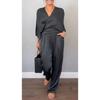 IHUASU Women's Fashion Casual Long Sleeve V Neck Pants Suits