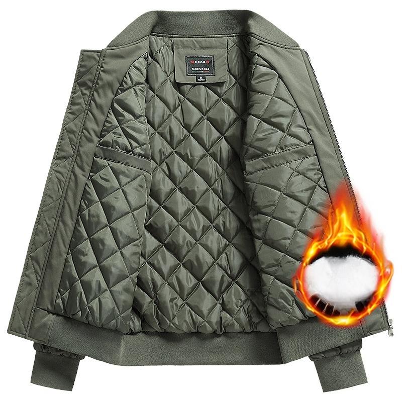 Thickened Pilot Jacket Men's Autumn and Winter Cotton-padded Jacket Loose Men's Baseball Jacket Stand-up Collar Casual Cotton-padded Jacket