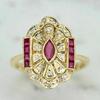 Women'S British Retro Horse Eye Palace Style Ring European American Design Accessory For Evening Banquet Dress Matching