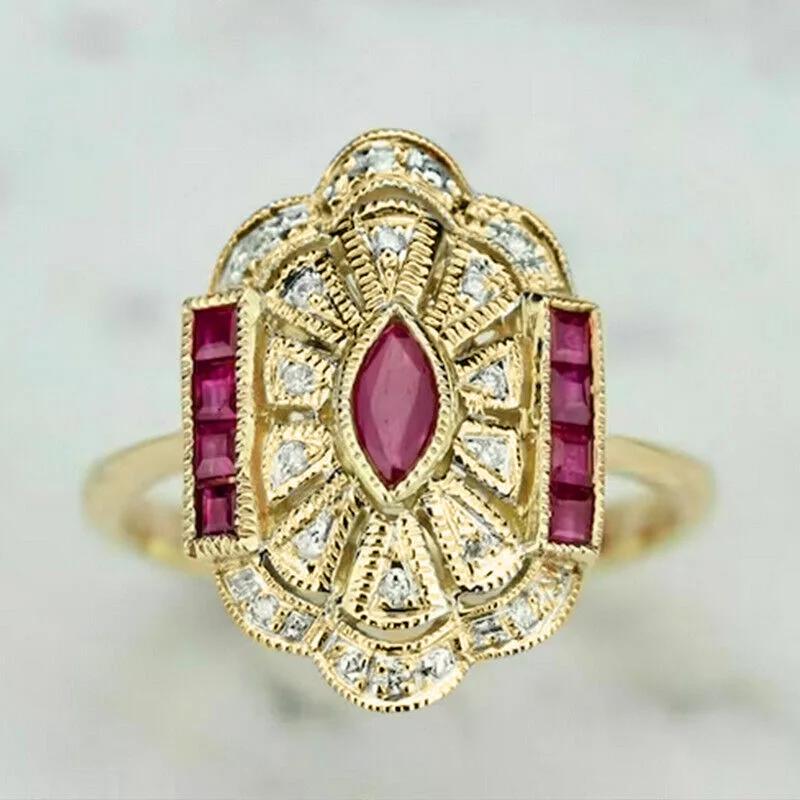 

Женское кольцо в британском ретро-стиле «Лошадиный глаз», дворцовый стиль, европейско-американский дизайн, аксессуар для вечернего банкетного платья 10