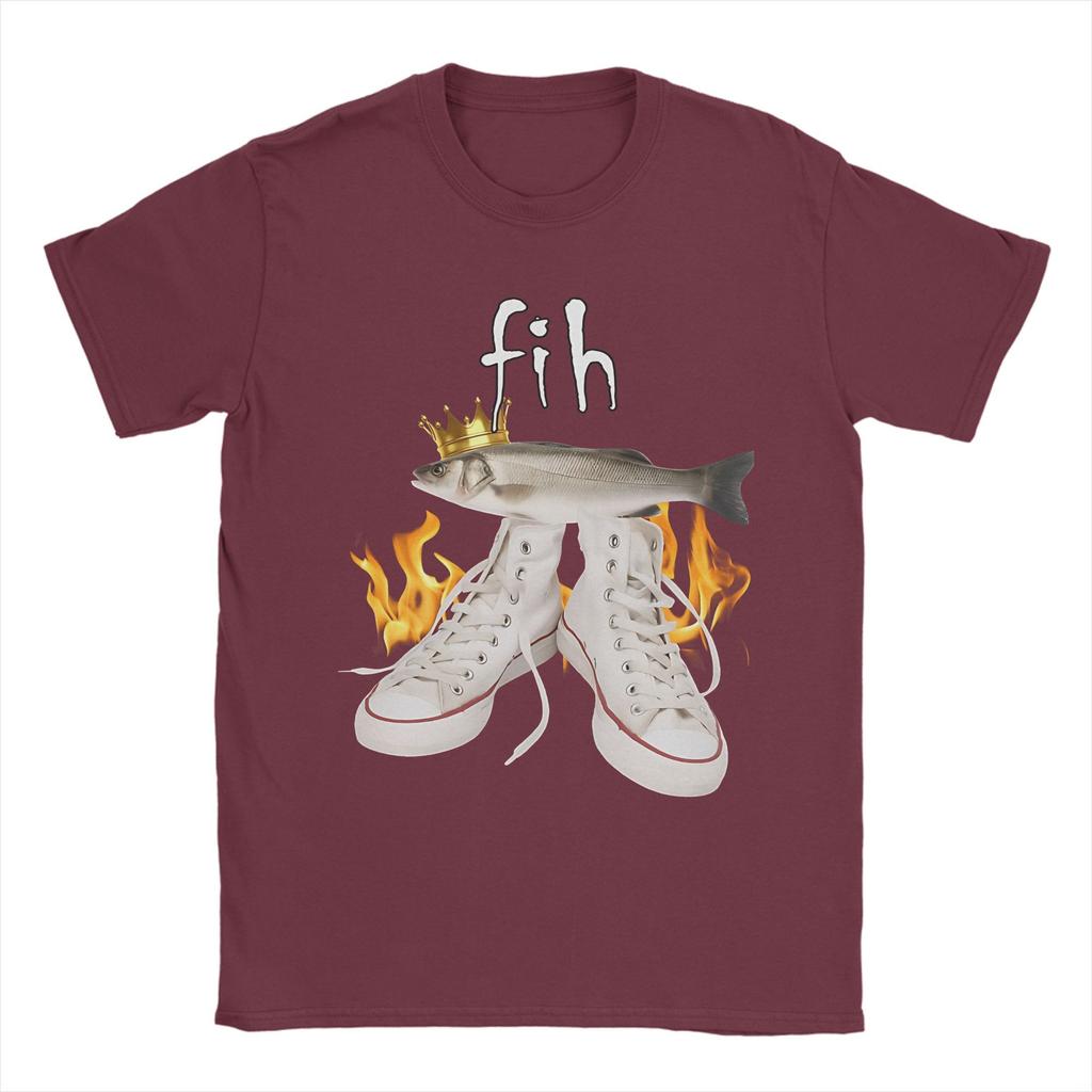 Mens Womens Fih Funny Fish Meme Shirt 100% Cotton Graphic Tee Shirts  Clothing Outfits