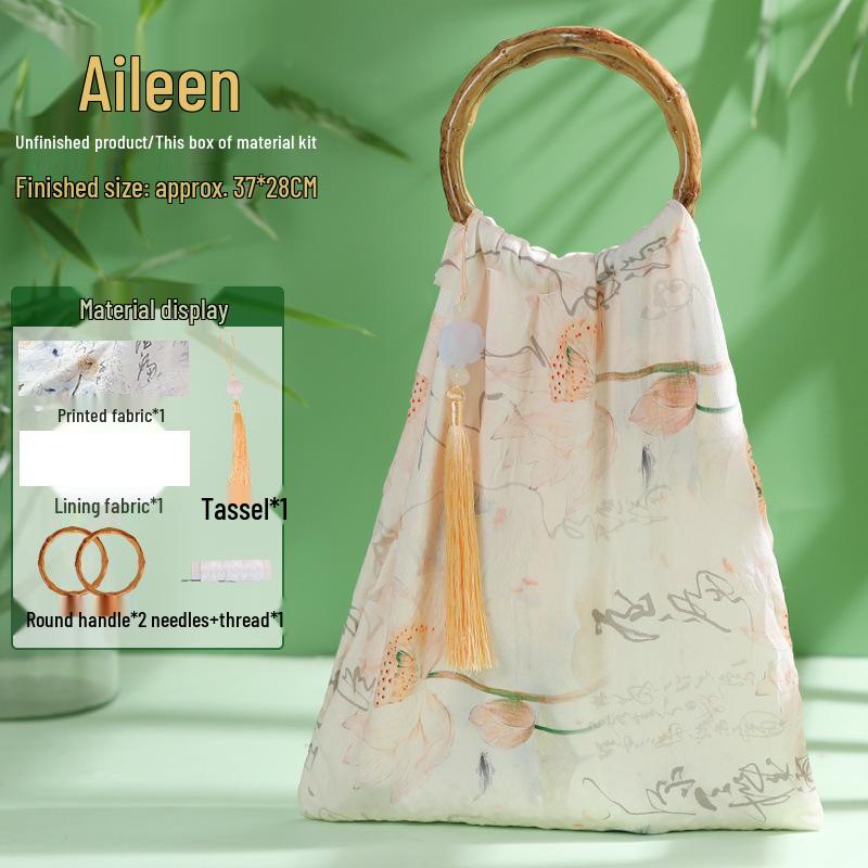 Bamboo Knot DIY Bag Kit - New Chinese Style Cotton Cheongsam Bag for Team Building & Salon Activities