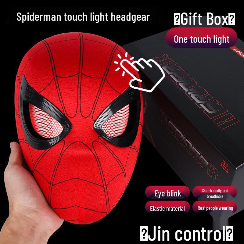 Electrically Blinking Spider-Man Mask with Light-Up Eyes - Perfect for Christmas Cosplay