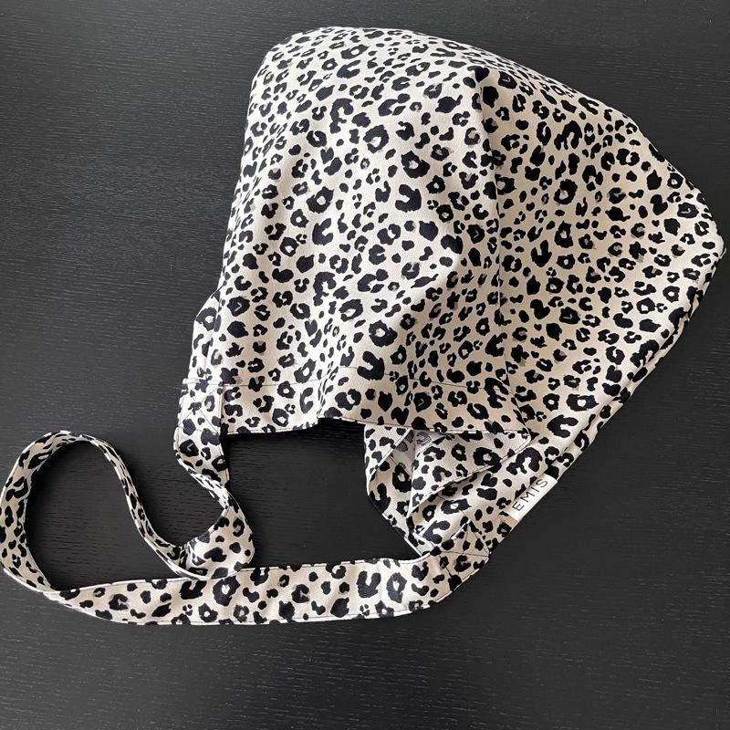 Leopard Print Canvas Bag Star Same Corduroy Printing Large Capacity Shoulder Bag Oblique Span Bag