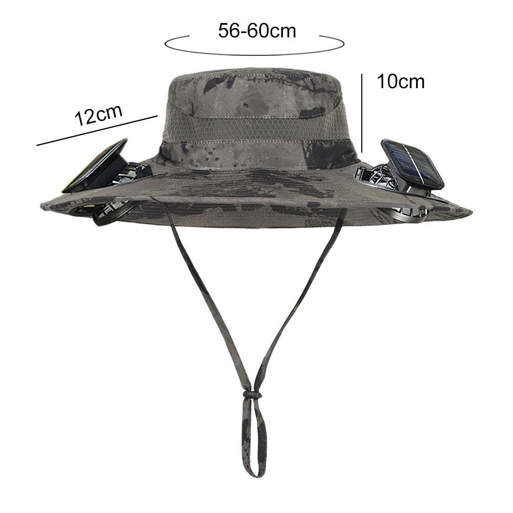 Solar Rechargeable Single/Dual Fan Fisherman Hat Outdoor Big Brim Sunscreen Quick Dry Fishing Hat Portable Mute Fan Caps for Man