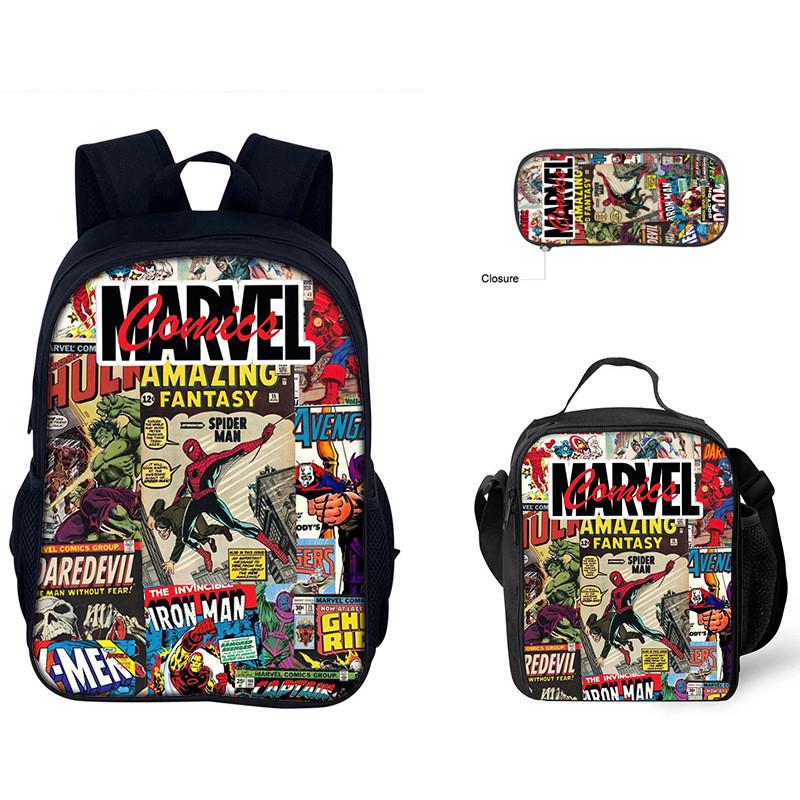 Spiderman Rucksack-Set Mit Oxford-Stoff Schultasche Und Federmäppchen Für Kinder