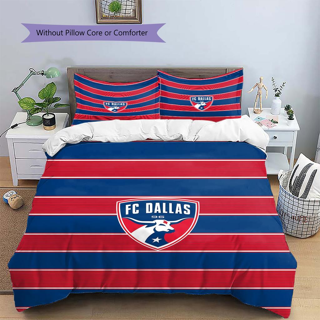 FC Dallas Pattern Bedding Quilt Set  Home Decoration  Gift (1 * duvet cover + 2 * pillowcase  without core)