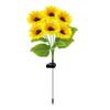 Waterproof Solar Sunflower Lawn Lamp Yellow Flower Realistic Design Solar Stake Light Creative Shape Solar Powered