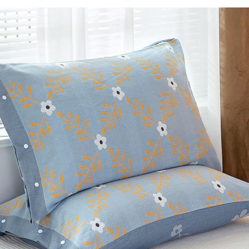 Gauze Pillowcase, All Cotton Soft, Breathable, Sweat Absorbing Pillowcase, All Season Universal Pillowcase (Without Core)