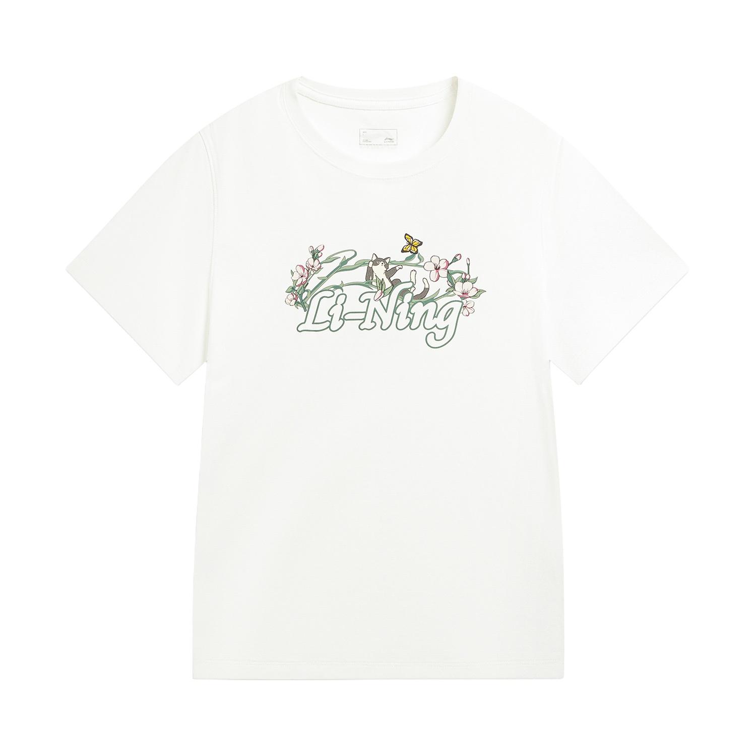 Li-Ning Quick-Drying Cool Printed Round Neck T-Shirt Women tops ATSW312-6 S