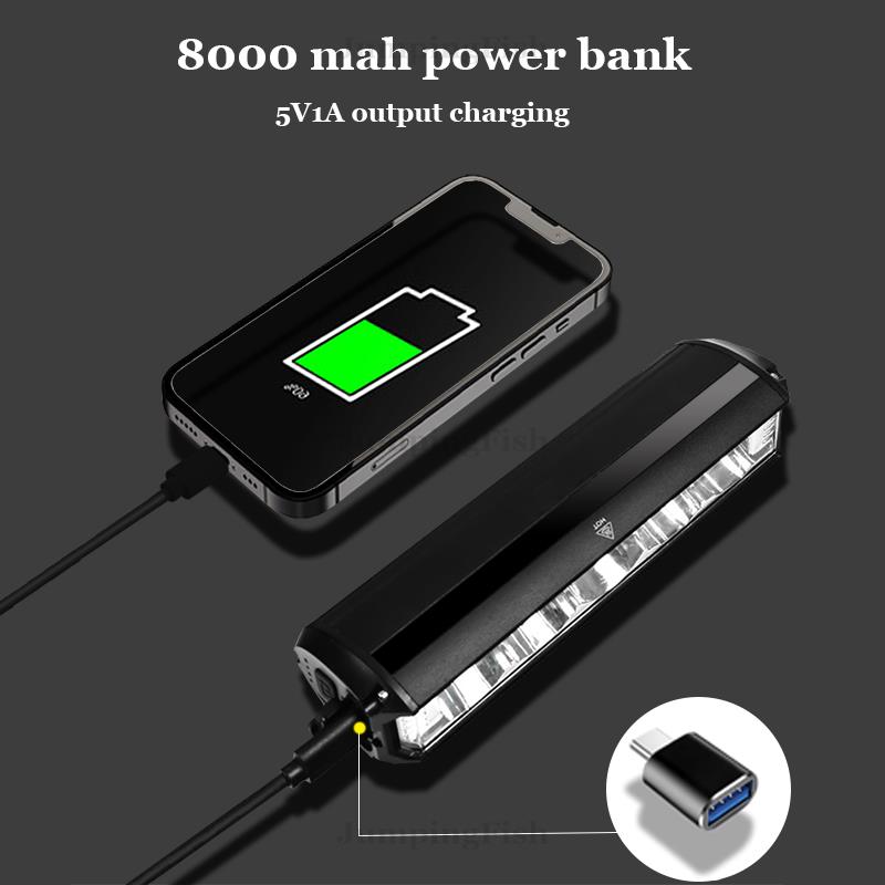 Bicycle Light Front 5200LM LED Light for Bicycle 8000mAh Mountain Cycle Headlight Lamp MTB Bike Light USB Flashlight Super Brigh 7