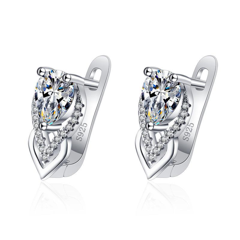 925 Sterling Silver Jewelry Women Cute Tiny Clear Crystal CZ Stud Earrings Gift for Girls Teens Lady New