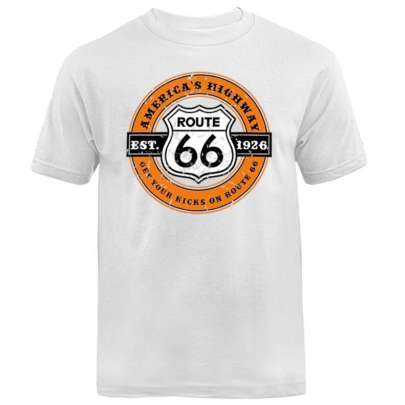 Route 66 Graphic T-Shirt Vintage America Highway Road Trip Tee
