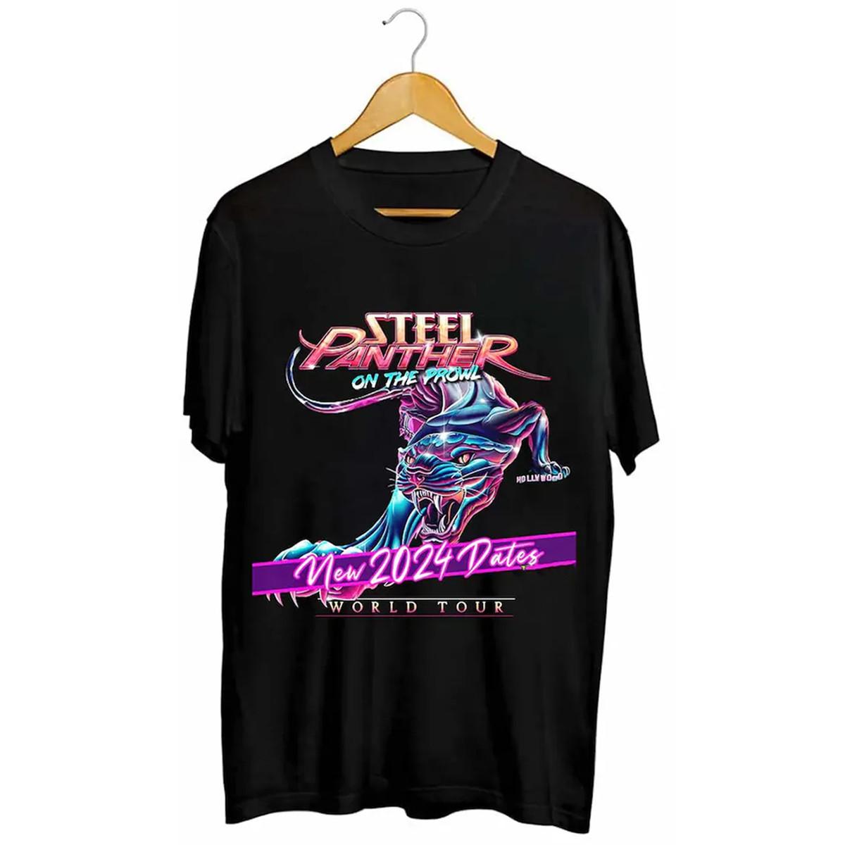 Steel Panther On the Prowl World Tour New 2024 T Shirt Full Size S 4XL Unisex T-Shirt XXL